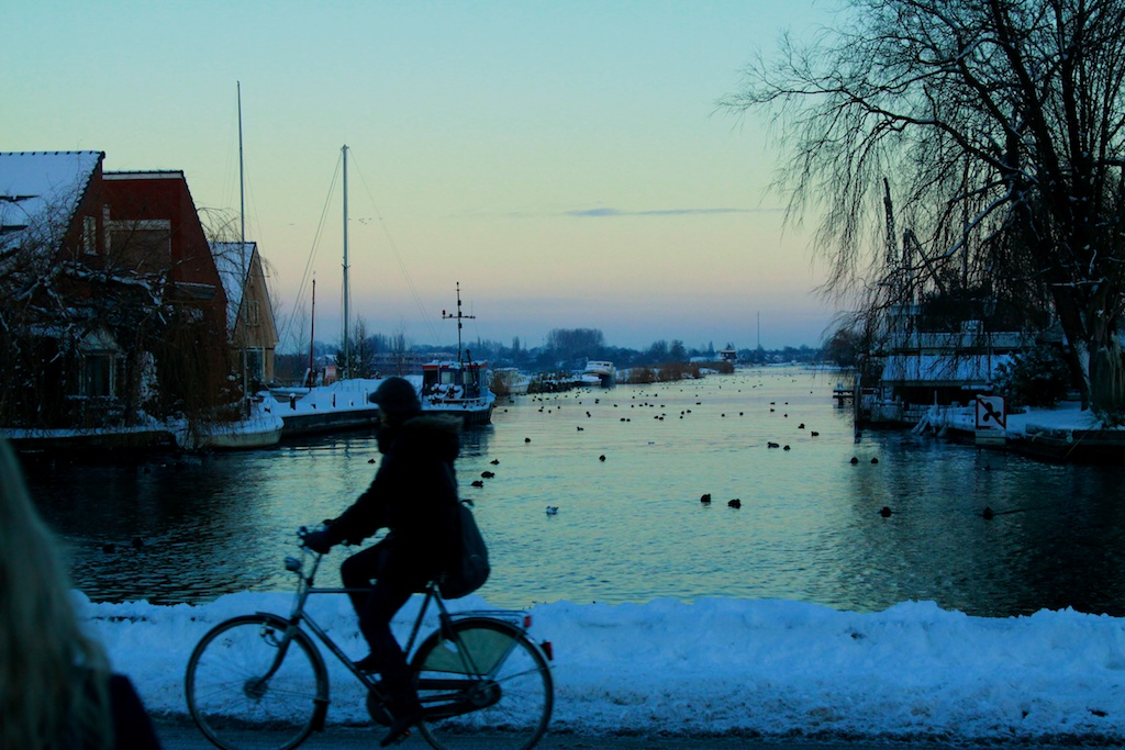 Canal cyclist